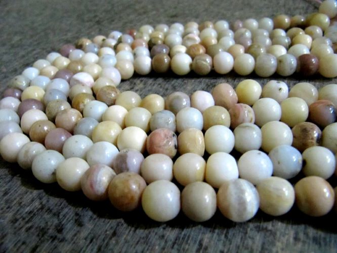 Natural Pink Opal Round ball Shape Plain Smooth 10 mm beads strand 13 inches Pink color Gemstone