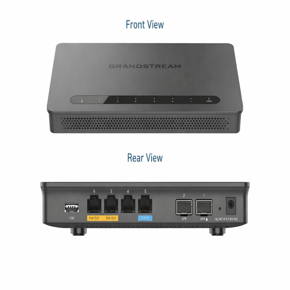  Grandstream GWN7002 | 6-Port Wired Gigabit VPN Router | Dual PoE Output Ports