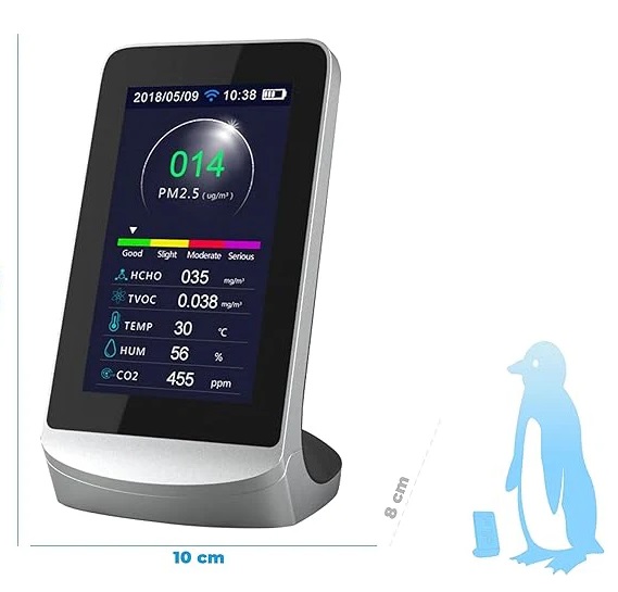 True Sense WIFI CO2 Meter Air Quality Detetor with 8 Features Carbon Dioxide PM2.5 PM1.0 PM10 Detectors, AQM-07