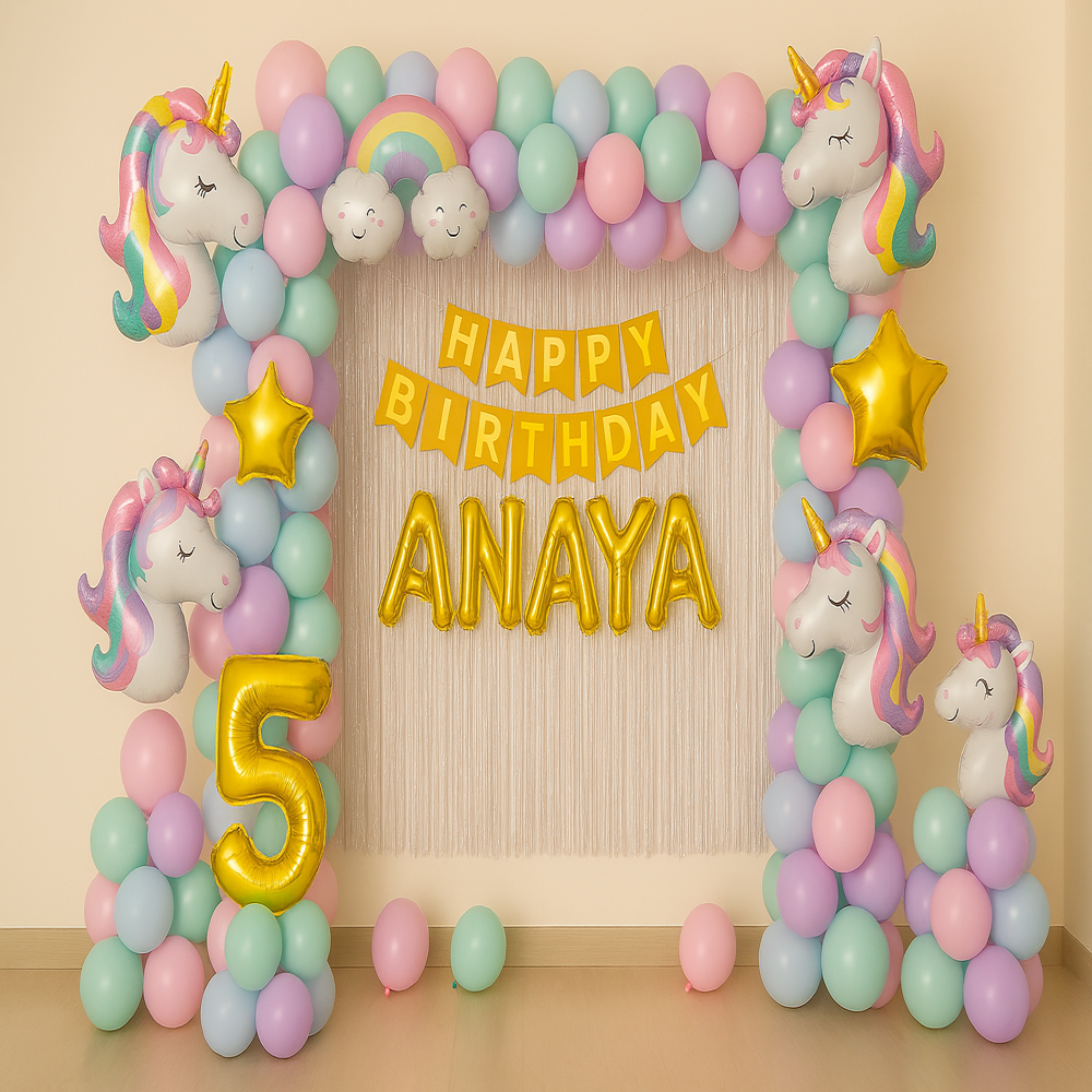 Unicorn Theme Birthday Balloon Decoration