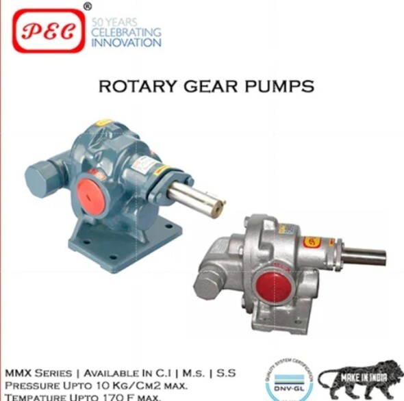 Rotary Gear Pump - Cast Iron, 150x100x75 Mm , 50 Lpm Flow Rate, 10 Bar Pressure, 1450 Rpm Speed, 10 Mm Shaft Diameter For Industrial Fluid Transfer