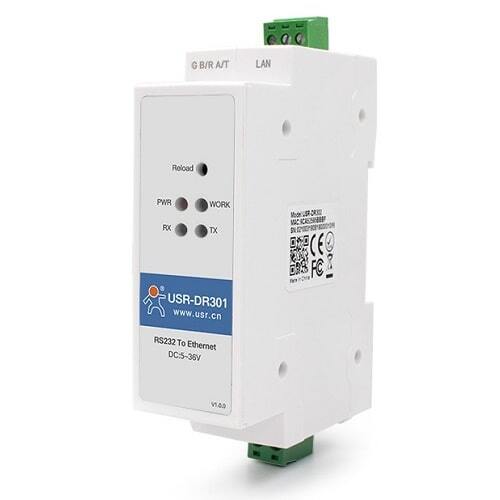 USR-DR301 Din Rail RS232 to Ethernet Converters