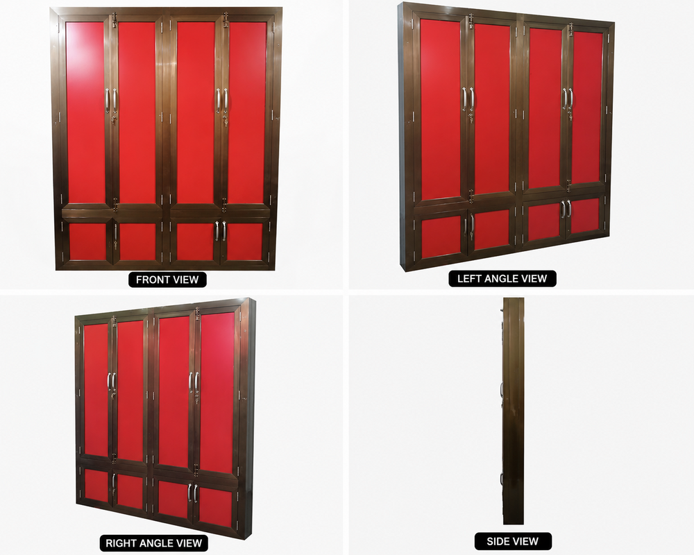 6 Feet Aluminium Wardrobe - Color: Grey (Polished)