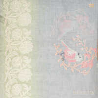 Grey Hand Embroidered Linen Suit Set