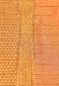 Metallic Sand Plain Maheshwari Saree with Golden Stripe Pallu