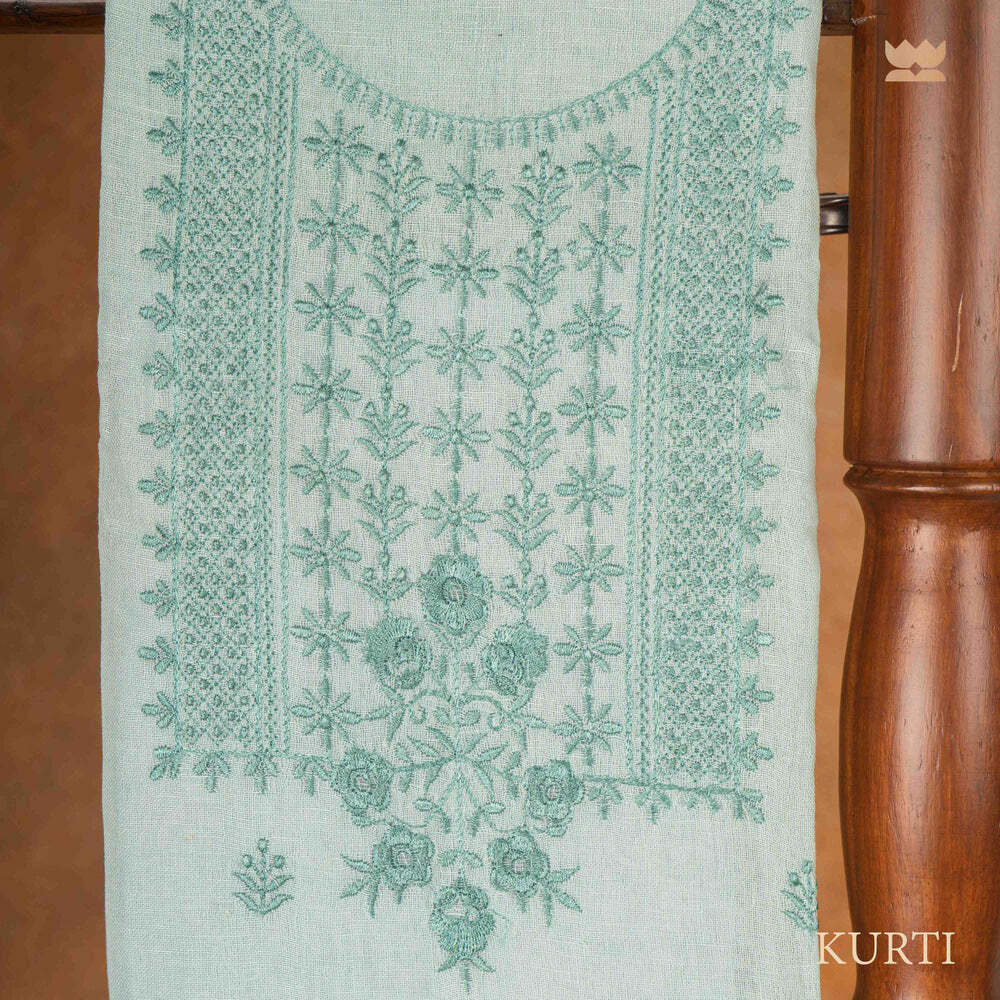 Linen Suit with Handwork Embroidery