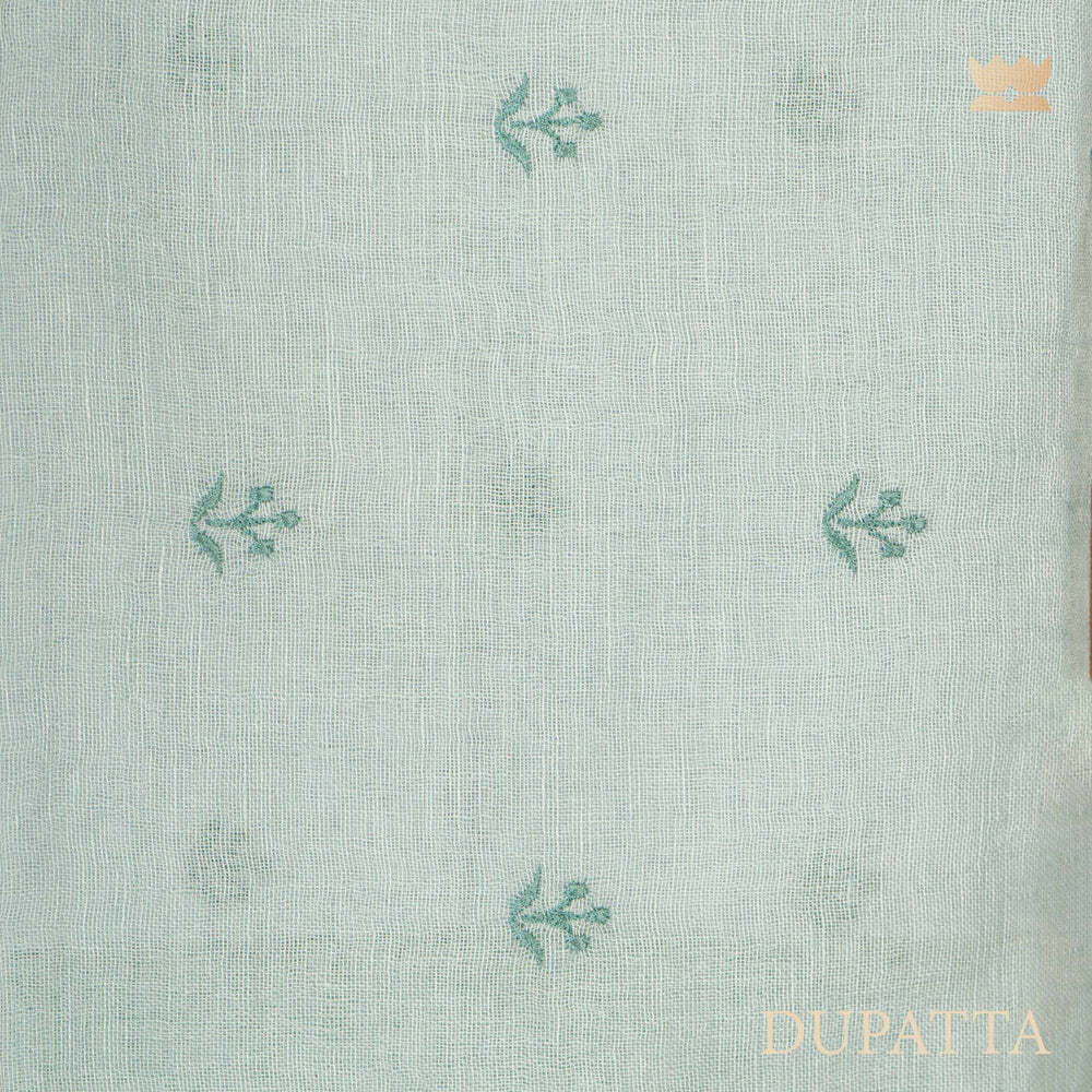 Linen Suit with Handwork Embroidery