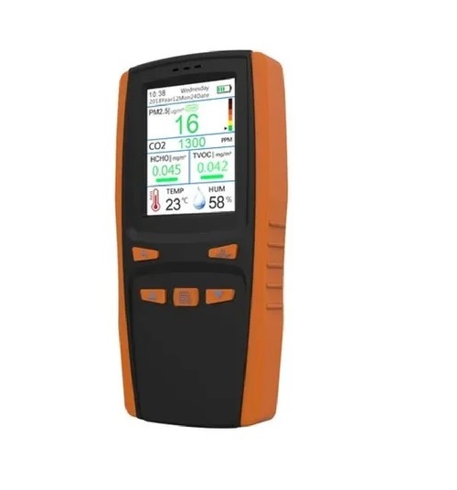 True Sense Co2 Pm2.5 Detector Ambient Air Quality Monitor, Aqm-09 - Abs Plastic, 90x70x55mm, Digital Lcd Display, Automatic Calibration, Visual & Sound Alerts