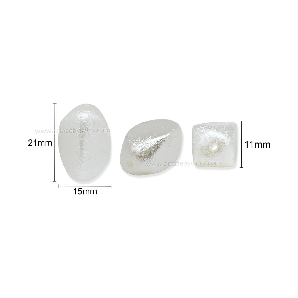 Crushed Irregular Pearl Finish Beads | Size : 21mm | PPB119