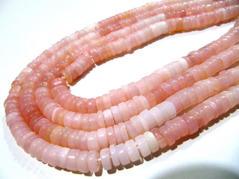 Natural Peruvian Opal Rondelle Tyre Shape Beads Pink Opal 7mm beads sold per strand 8 inches