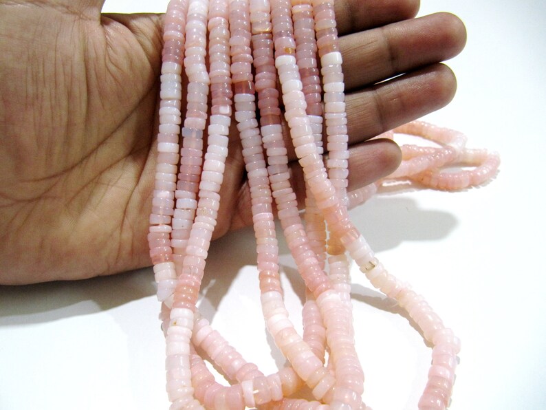 Natural Peruvian Opal Rondelle Tyre Shape Beads Pink Opal 7mm beads sold per strand 8 inches
