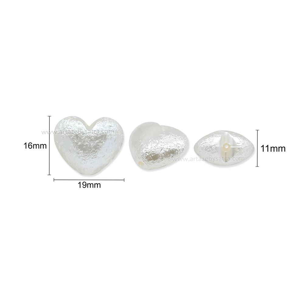Crushed Mini Heart Pearl Finish Beads | Size : 16mm | PPB122