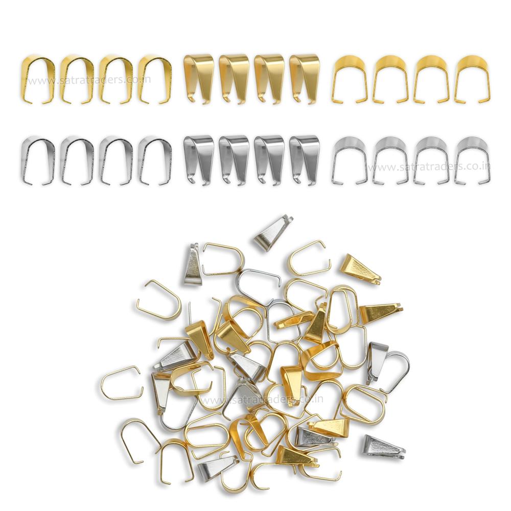 Metal Pendant Bails with U-Hook | Qty : 100g | BF100