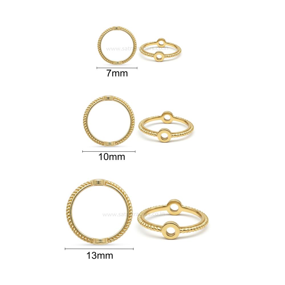 Textured Round Connector Rings for Jewelry Making | Qty : 100pcs | BF84