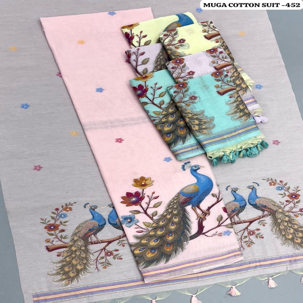 PREMIUM 3 PIECE  COTTON UNSTICHED SUITS