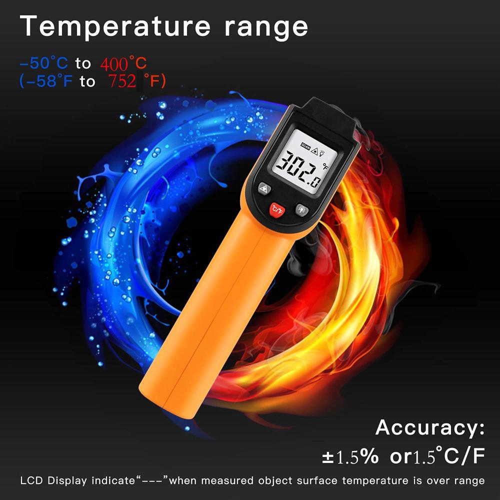True Sense Non-Contact Laser Infrared Thermometer -50 Degree C to 400 Degree C, IR-400