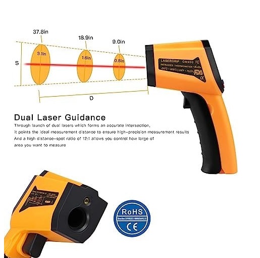 True Sense Non-Contact Laser Infrared Thermometer -50 Degree C to 400 Degree C, IR-400