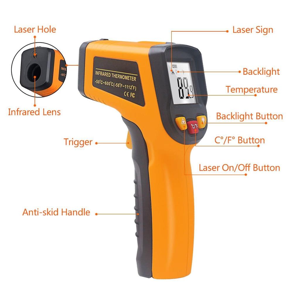 True Sense Digital Infrared Thermometer - 50-600 Degree Pyrometer, IR-600