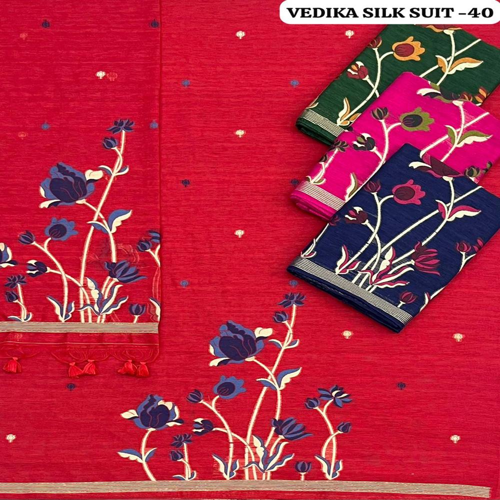 PREMIUM 3 PIECE FANCY FABRIC UNSTICHED SUITS