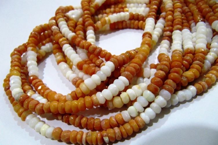 Natural Fire Opal 4-5mm Beads Rondelle Faceted Fire Opal Gemstone Beads Strand 13 inches