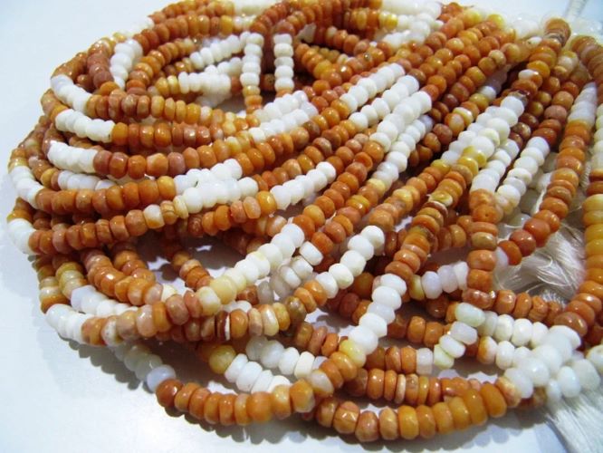 Natural Fire Opal 4-5mm Beads Rondelle Faceted Fire Opal Gemstone Beads Strand 13 inches