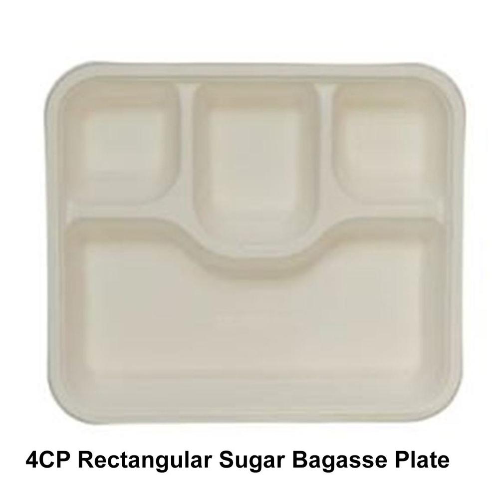 4 CP bagasse  rectangle plates