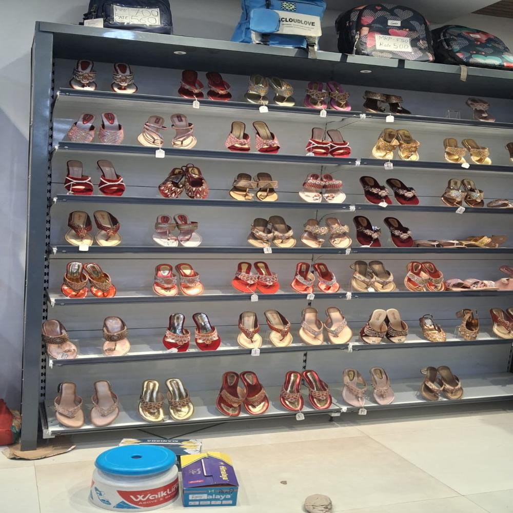 Shoes Display Rack - Steel, 5-layer Design With Glass Shelves & Led Lighting | Multi-pair Storage, Powder-coated Surface For Durability