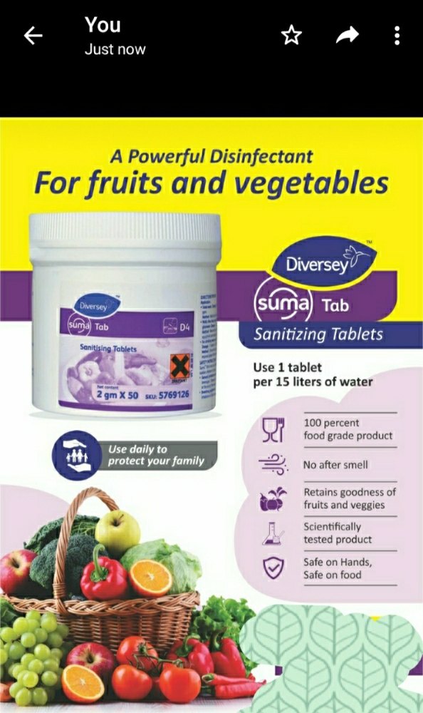 FRUITS AND VEGETABLE SANITIZER TABLETS
