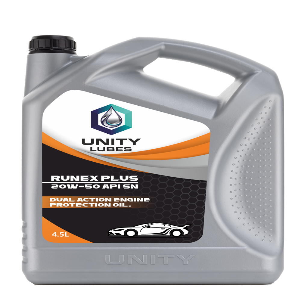 Unity Runex Plus 20w-50 Api Sn++ 4.5ltr - Application: Automotive Engine Lubrication