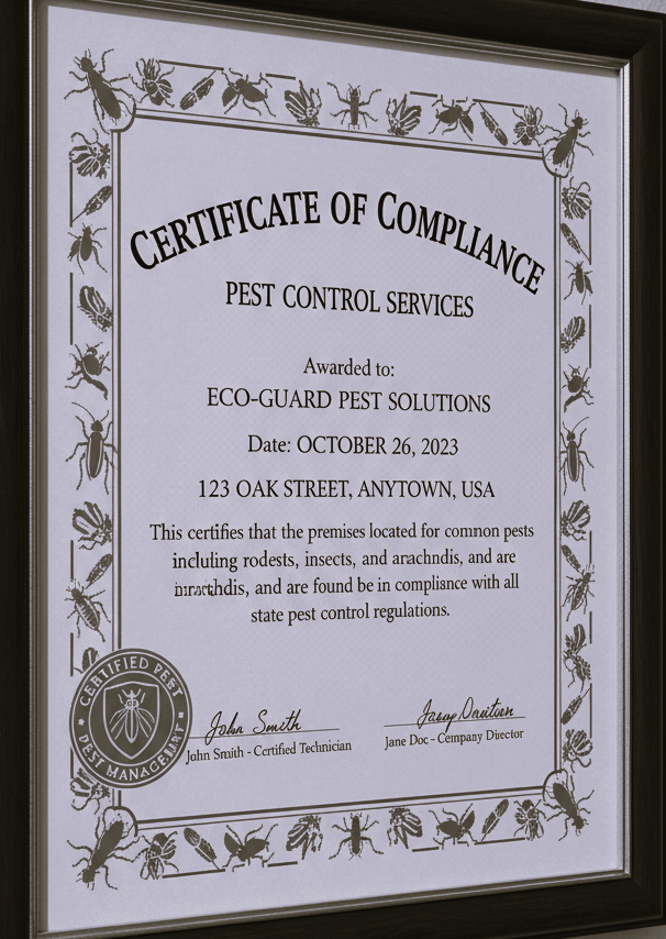 Pest Control Certificate