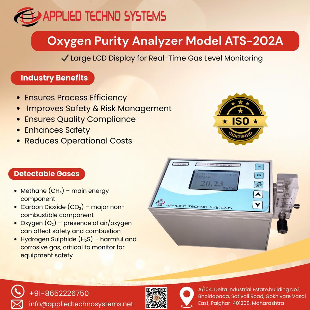 Online Oxygen Purity Analyzer - Accuracy: +2  %