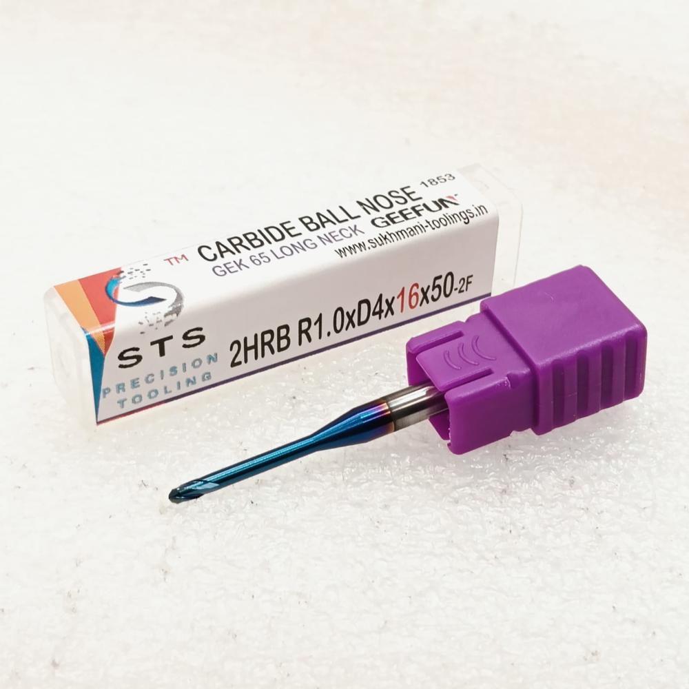 2hrb 65hrc-r1.0xd4x16x50-long Neck Ball Nose - Diameter: 1.0 Millimeter (mm)