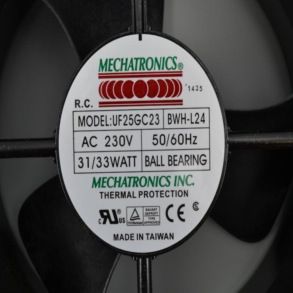 Mechatronics UF25GC23 BTHR 230V AC 31/33W Brushless Air Cooling Fan 1650RPM 25489mm 2Wire (Metal)