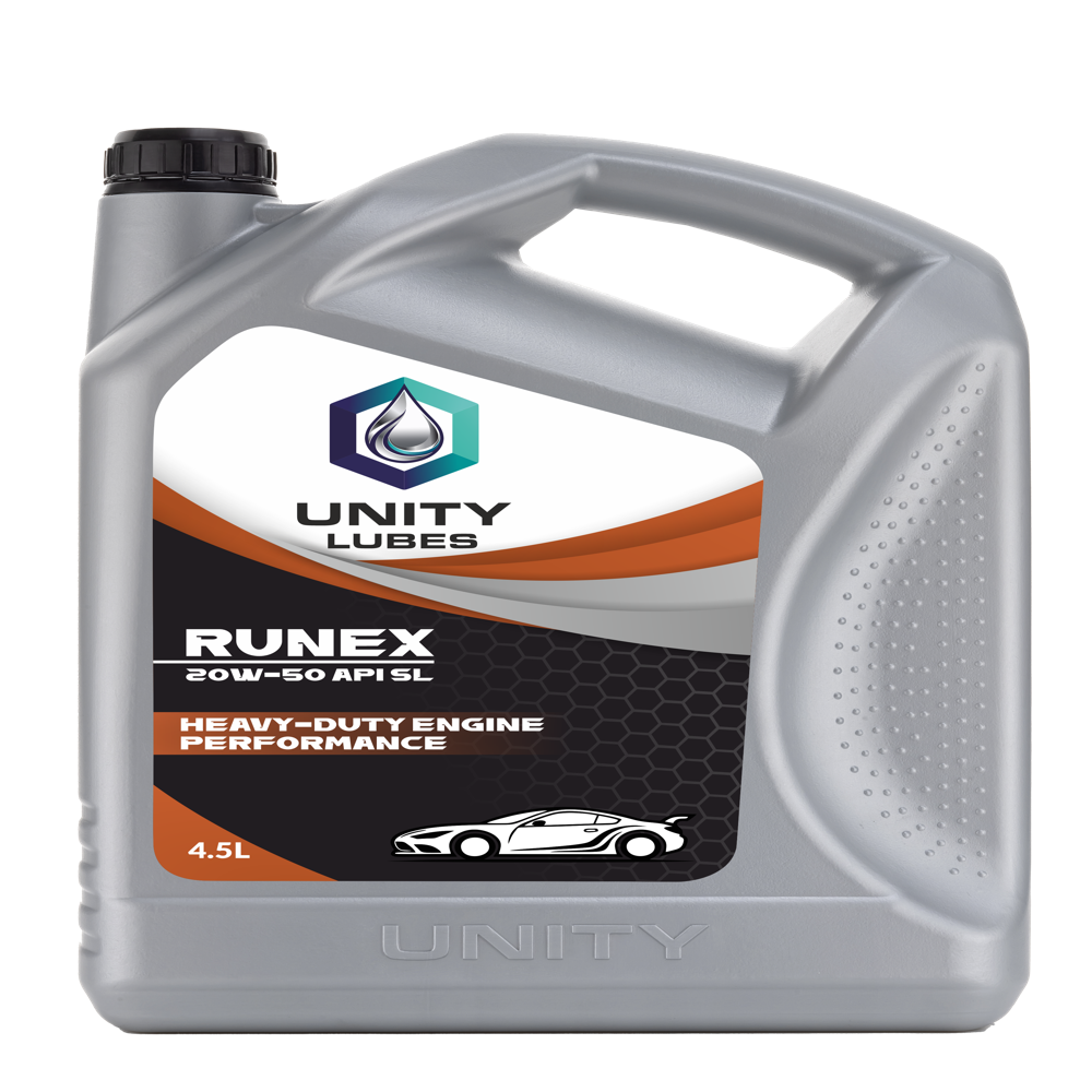 Unity Runex 20w-50 Api Sl 4.5ltr - Application: Engine Lubrication For Four-stroke Engines