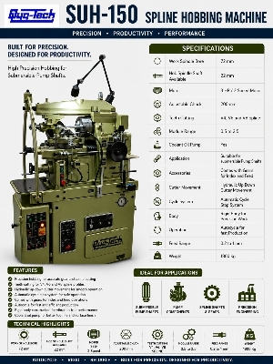 Spline Hobbing Machine Suh-150 - Color: Green