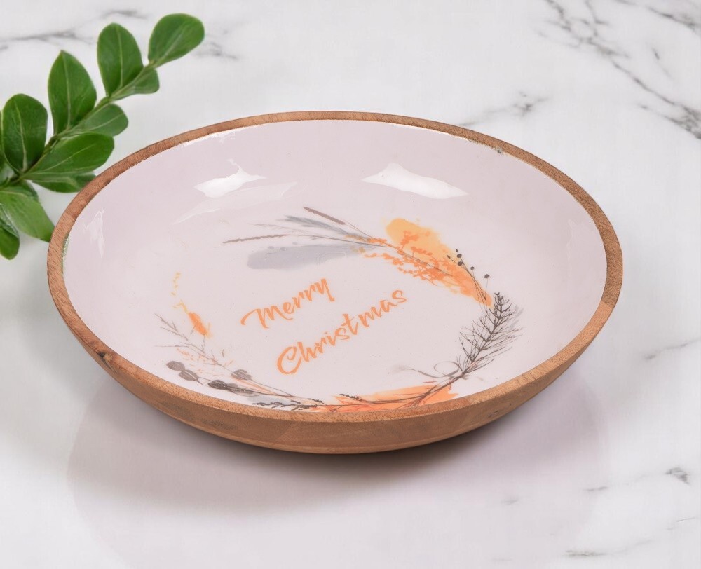 Handcrafted Wooden Bowl with Enamel Coating