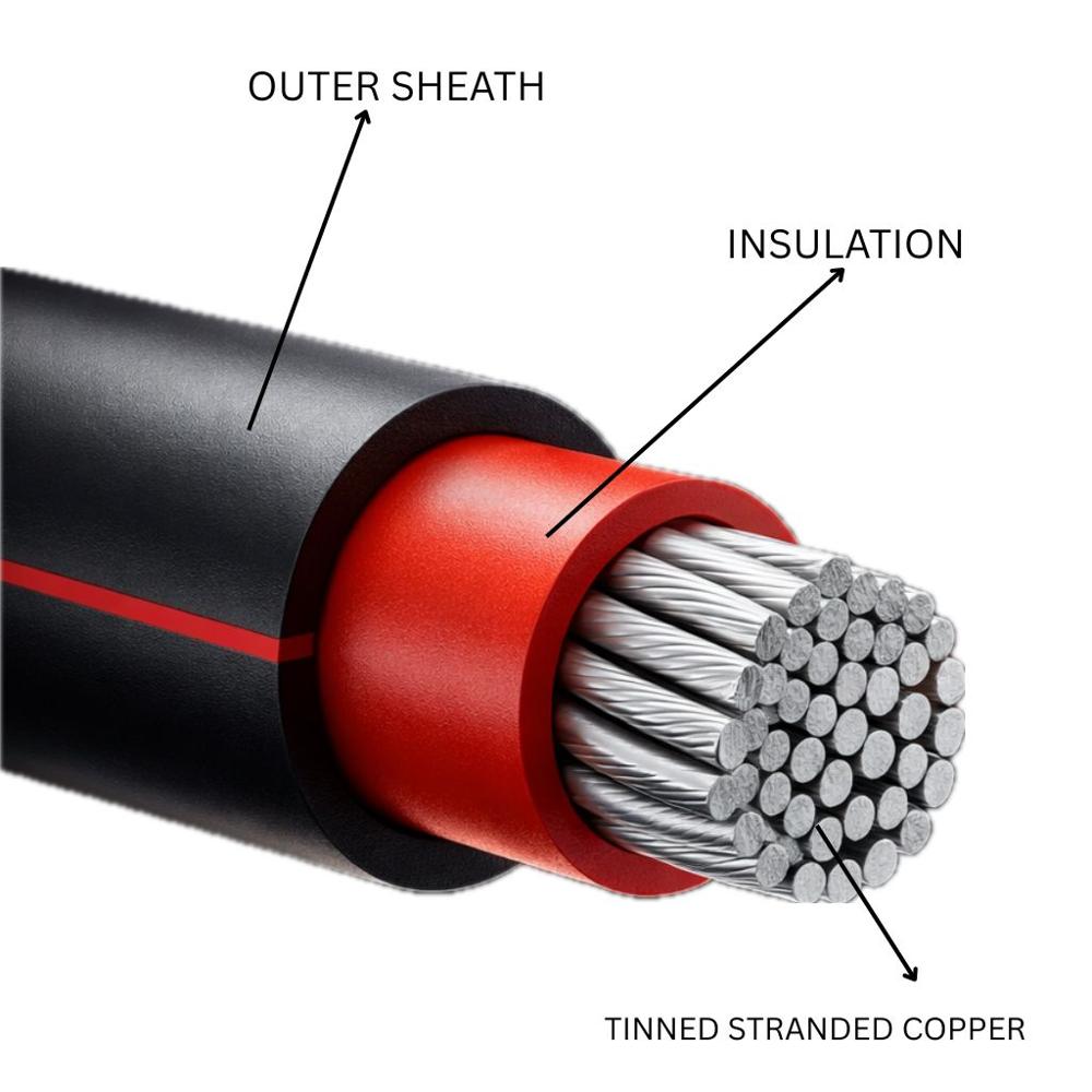 10 SQMM SOLAR DC CABLE  TINNED COPPER  UV RESISTANT