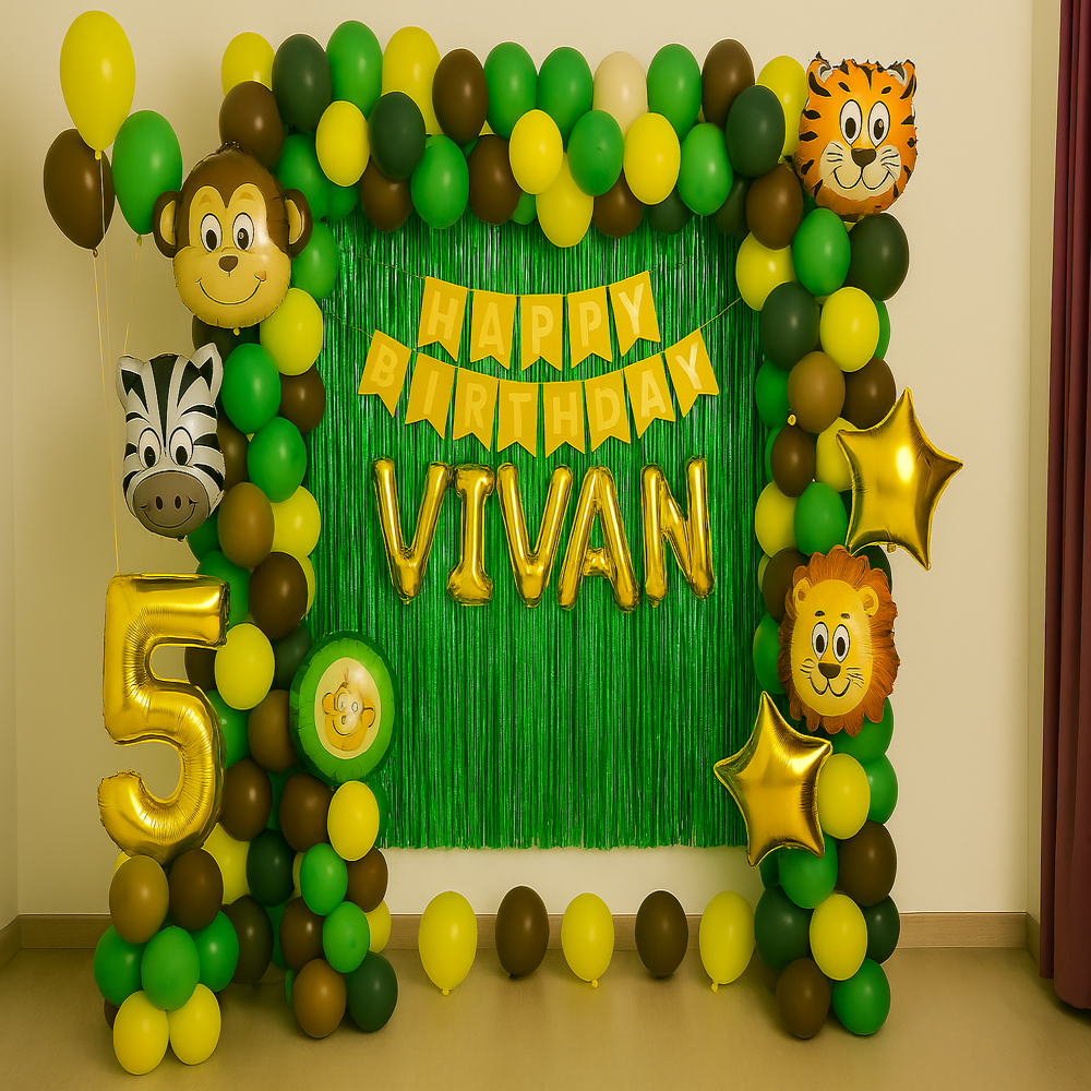 JungleTheme Birthday Balloon Decoration