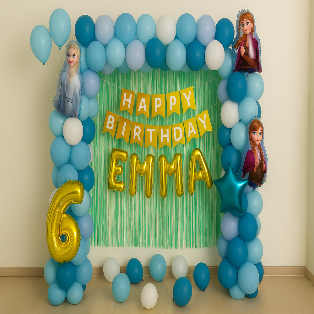 Frozen Theme Balloon Decoration Setup