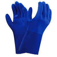 Pvc Rubber Hand Gloves - Polyvinyl Chloride (pvc) Rubber, 12-14 Inch, Orange | Textured Grip, Acid-resistant, En374, En388
