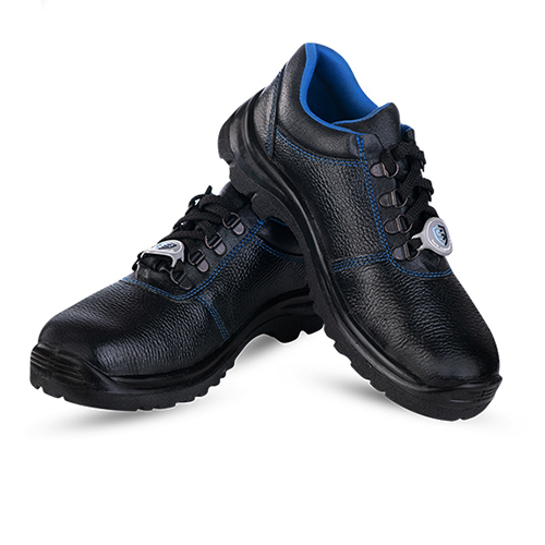 Astra Single Density Safety Shoes - Genuine Leather, Size 6-11, Black, Steel Toe, Slip & Oil Resistant, Heat Resistant Up to 120C