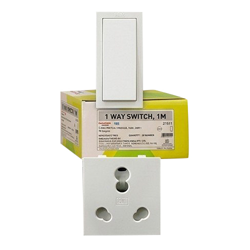 White 1 Way Modular Switch