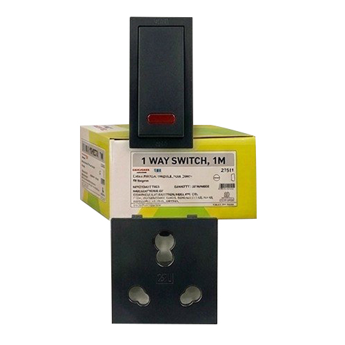 Black 1 Way Modular Switch