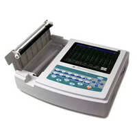 12 Channel Ecg Machine - Abs Plastic, 300x260x70 Mm, White/blue | 12-lead Simultaneous Acquisition, Thermal Printing, Usb Connectivity, Audio/visual Alarms