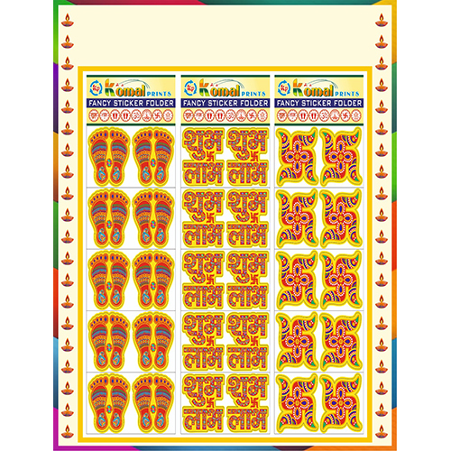 Yellow Chunari Lence Diwali Stickers