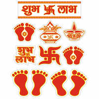 Tranceparent  Deco Diwali Stickers - Color: Multicolor