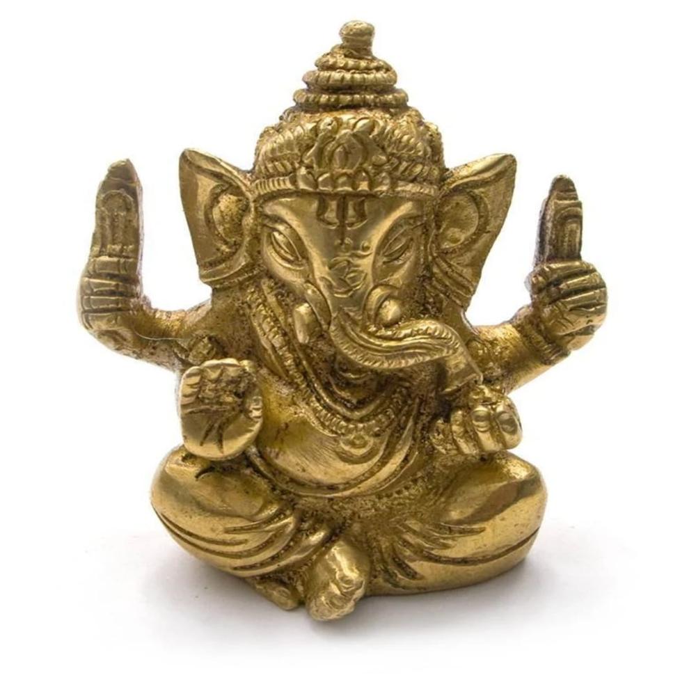 Brass Ganesha with Leaf
