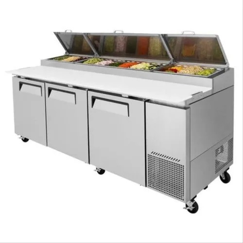 Pizza Makeline - Stainless Steel, 1500x750x900 Mm, 150 Kg | Refrigerated Base, 220v Power, Ideal For Pizza Preparation And Topping Station