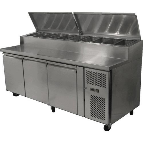 Pizza Makeline - Stainless Steel, 1500x750x900 Mm, 150 Kg | Refrigerated Base, 220v Power, Ideal For Pizza Preparation And Topping Station