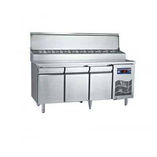 Pizza Makeline - Stainless Steel, 1500x750x900 Mm, 150 Kg | Refrigerated Base, 220v Power, Ideal For Pizza Preparation And Topping Station